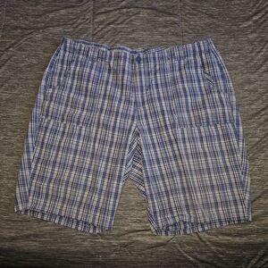 Basic Editions Blue Plaid Cargo Shorts